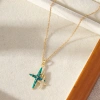European and American cross-border micro-inlaid planet pendant necklace, copper inlaid zircon collarbone chain, fashionable INS simple necklace Application Scenario